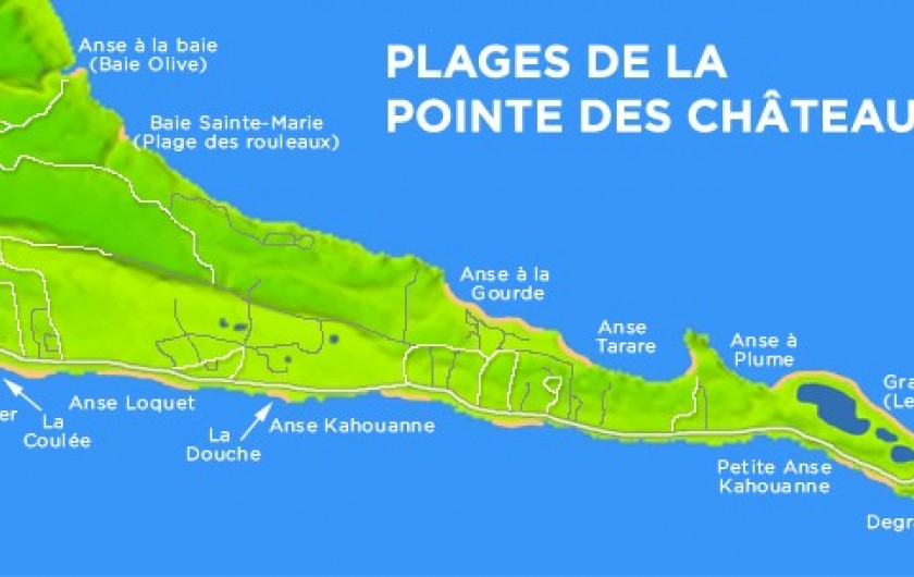 Location de vacances - Villa à Saint-François - Plages à proximité de la villa