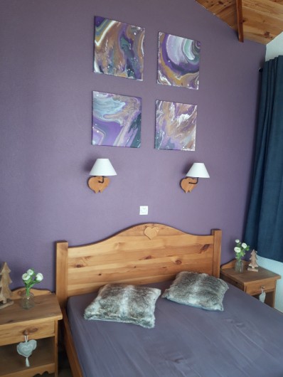 Location de vacances - Appartement à Belle Plagne - CHAMBRE AVEC LIT 2 PERSONNES ET ACCES DIRECT SUR LE BALCON PLEIN SUD