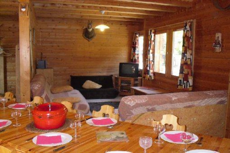 Location de vacances - Chalet à Hauteluce - salon ouvert sur salle à manger