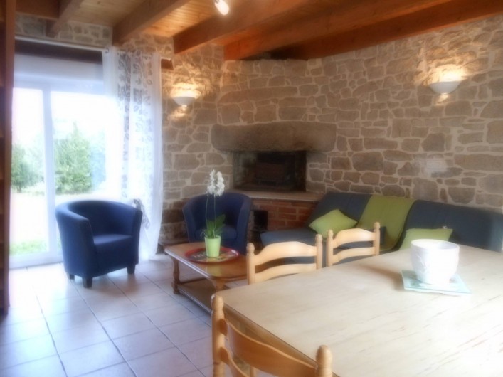 Location de vacances - Gîte à Erdeven - salon côté cheminée