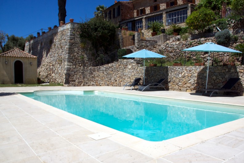 Location de vacances - Villa à Sanary-sur-Mer - la piscine  14.5X 5.5 et son pool house