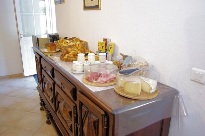 Location de vacances - Chambre d'hôtes à La Madeleine - Buffet de petits déjeuner