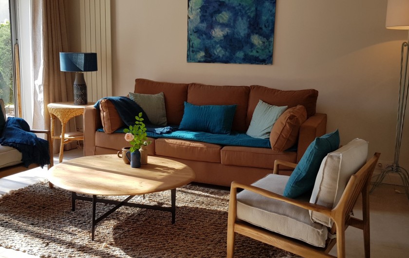 Location de vacances - Maison - Villa à Villard-de-Lans - Salon face au feu de cheminée