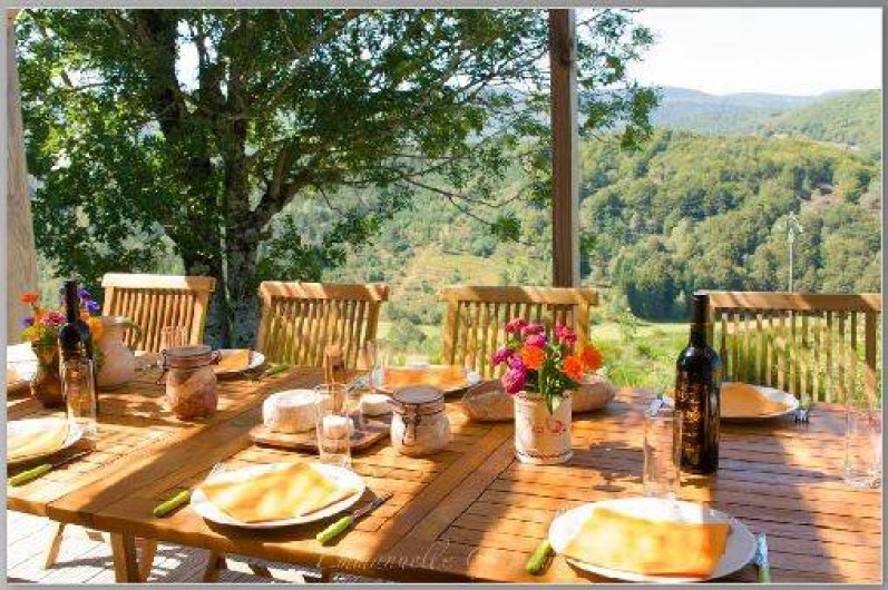 Location de vacances - Gîte à Le Pont-de-Montvert - Terrasse grand chalet 1