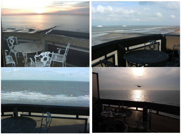 Location de vacances - Appartement à Ostende - Coucher de soleil et vues uniques et panoramiques