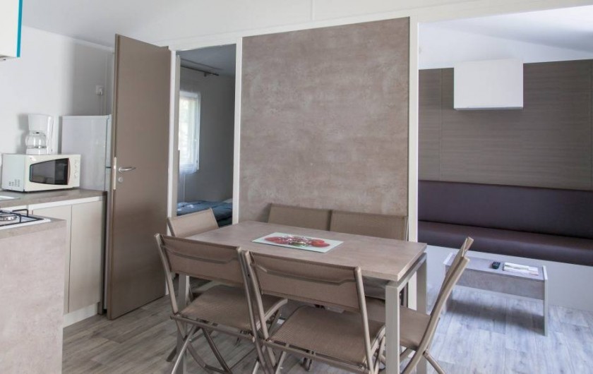 Location de vacances - Bungalow - Mobilhome à Landevieille - Intérieur location de mobil-home Modulo.