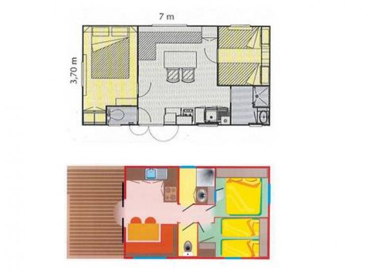 Location de vacances - Camping à Dolus-d'Oléron - Mobil Home Confort – Formule 3