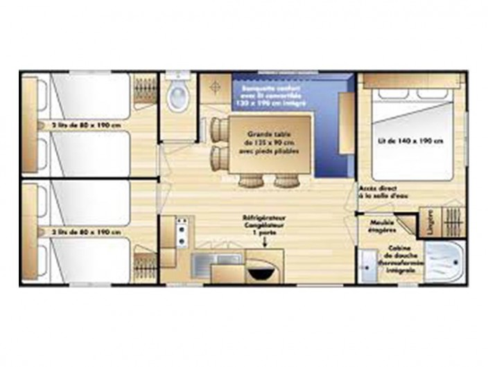 Location de vacances - Camping à Dolus-d'Oléron - Mobil Home 3 chambres – Formule 5