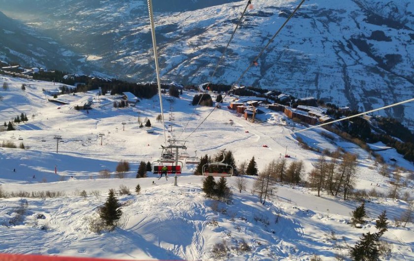 Location de vacances - Appartement à Arc 1800 - vue des Arcs 1800 depuis cabine TRANSAC