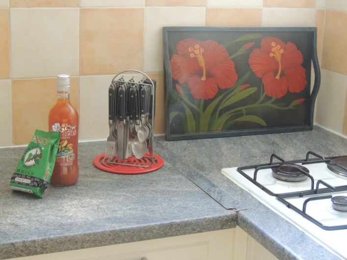 Location de vacances - Appartement à Le Gosier - La cuisine et le punch pour vous accueillir !