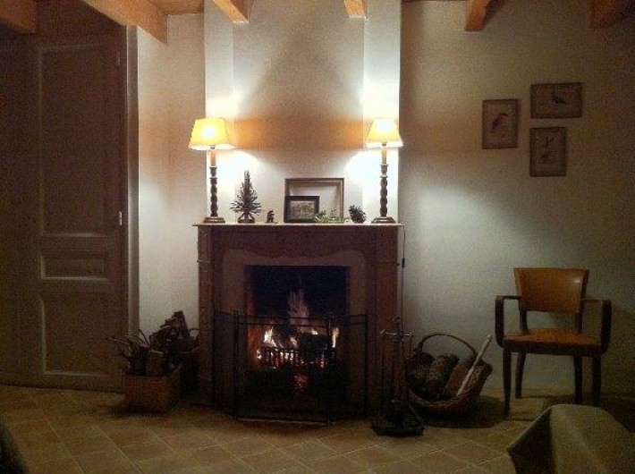 Location de vacances - Gîte à Coupiac - cheminée coin salon