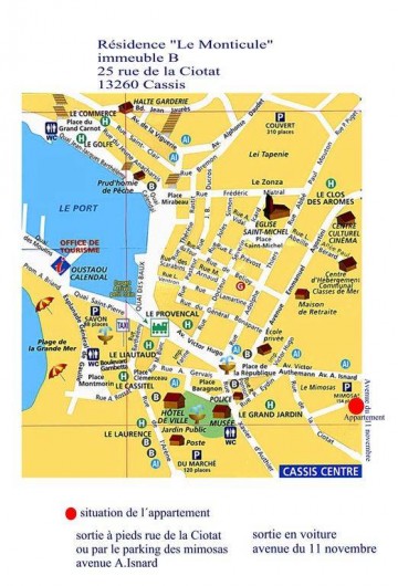 Location de vacances - Appartement à Cassis - centre de Cassis / Appartement situé au point rouge