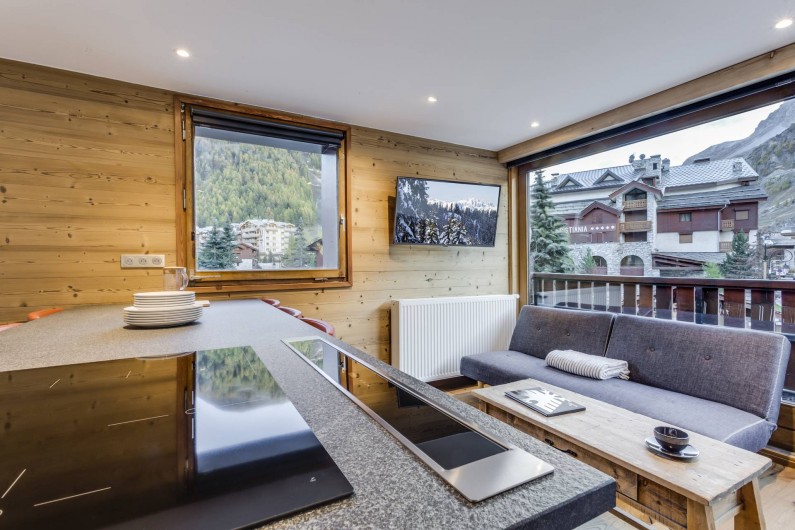 Location de vacances - Appartement à Val-d'Isère - La pièce de vie