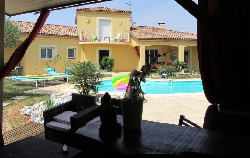 Location de vacances - Villa à Lalbenque - Vue du Pool-house