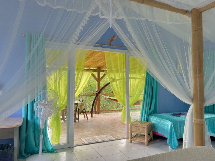 Location de vacances - Chambre d'hôtes à Le Gosier - Terrasse privée de la chambre XXL de 50m2 sans vis à vis