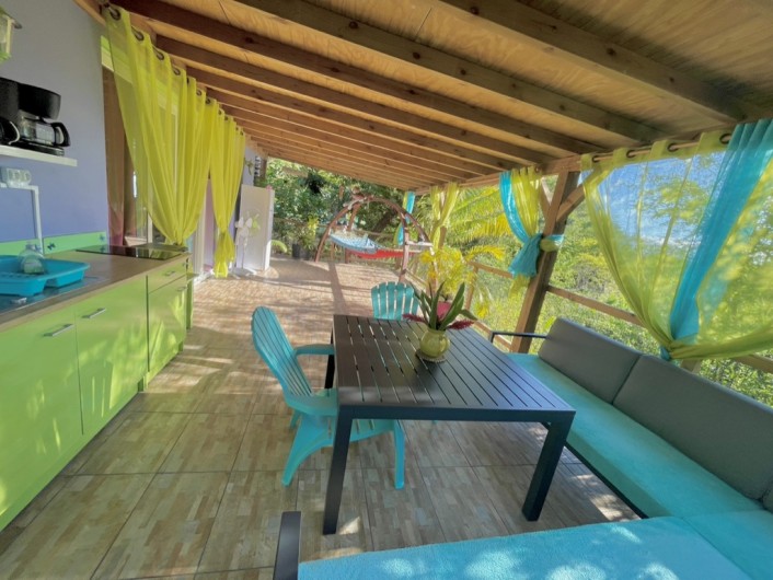 Location de vacances - Chambre d'hôtes à Le Gosier - Terrasse privée de la chambre XXL de 50m2 sans vis à vis