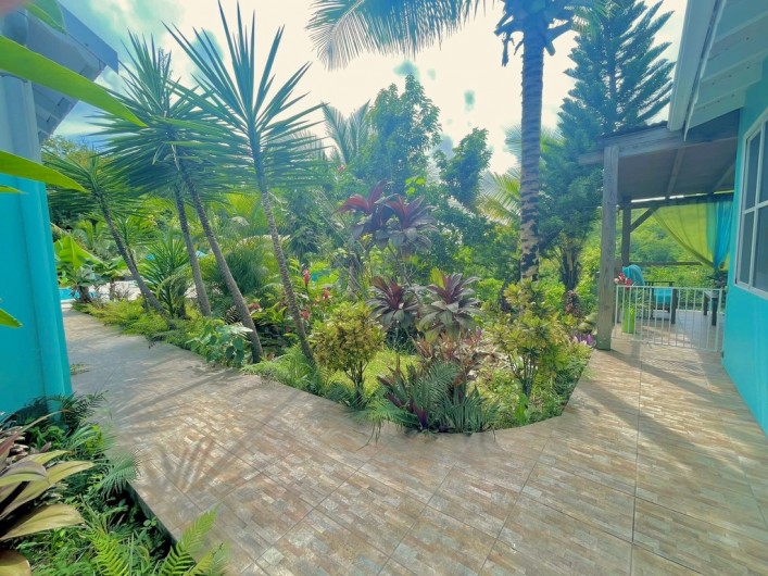 Location de vacances - Chambre d'hôtes à Le Gosier - Espace entre les 2 locations la XL et la XXL