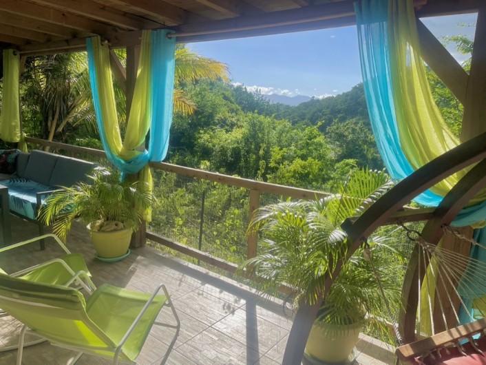 Location de vacances - Chambre d'hôtes à Le Gosier - Terrasse privée de la chambre XXL de 50m2 sans vis à vis