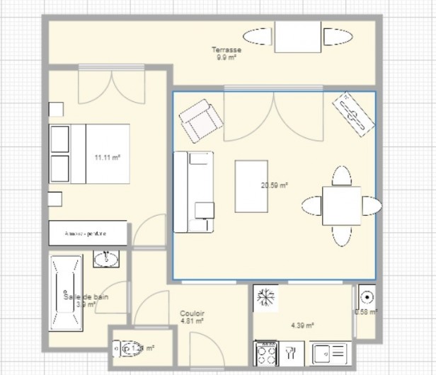 Location de vacances - Appartement à Ajaccio - Plan interieur