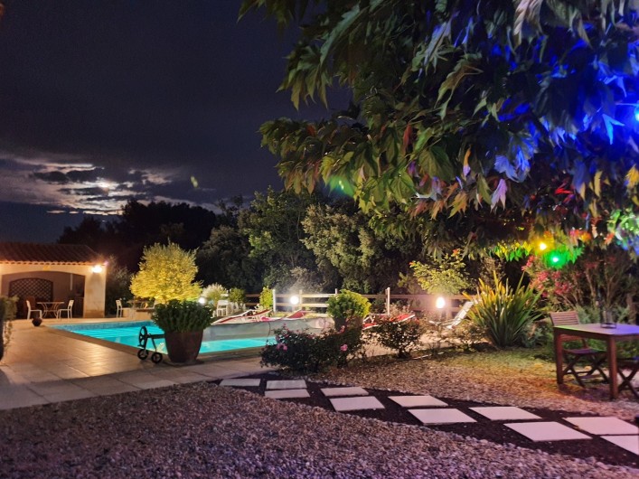 Location de vacances - Chambre d'hôtes à Lorgues - La piscine de nuit
