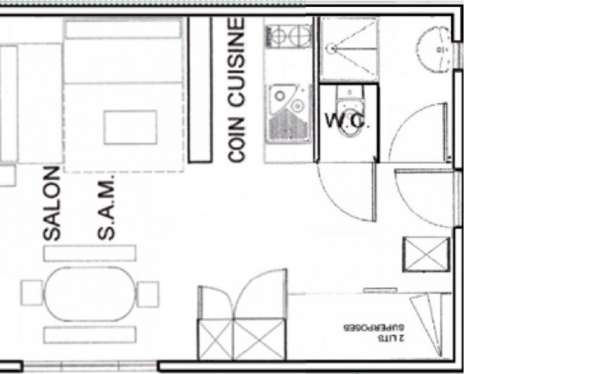 Location de vacances - Chalet à Saint-Lary-Soulan - Studio plan