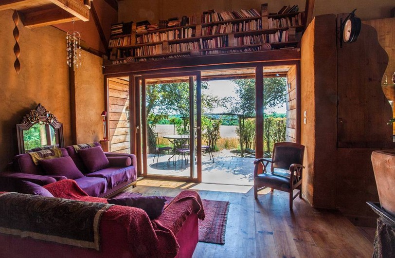 Location de vacances - Villa à Monestier - Notre salon avec vue sur la terrasse sud