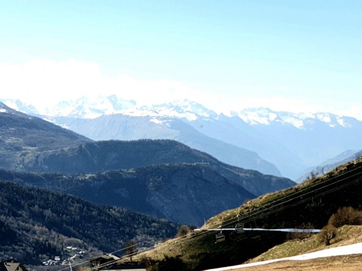 Location de vacances - Appartement à Valmeinier 1800 - Vue panoramique de l'appartement en été