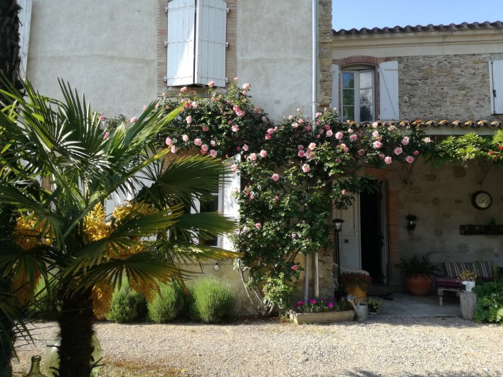 Location de vacances - Mas à Loupia - L'entrée de la maison et son porche