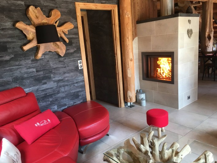 Location de vacances - Chalet à Bolquère - La cheminée double-face