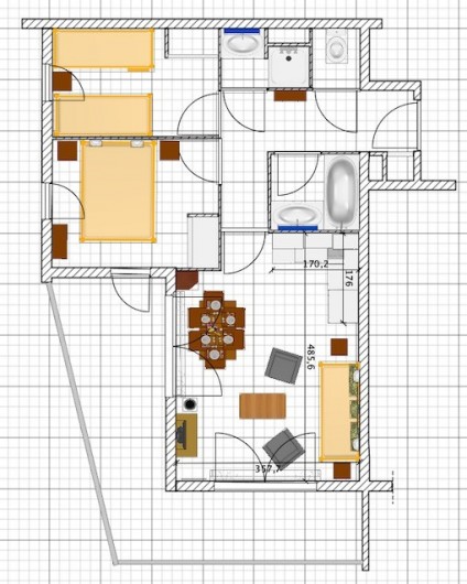 Location de vacances - Appartement à Les Menuires - Plan