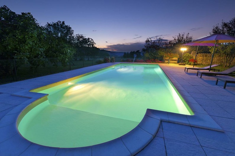 Location de vacances - Gîte à Loubressac - Piscine sécurisée. Dimensions : 12m X 5m. Traitement au sel.