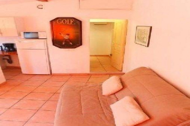 Location de vacances - Studio à Porto-Vecchio - CANAPÉ LIT ET ACCÈS SALLE D EAU