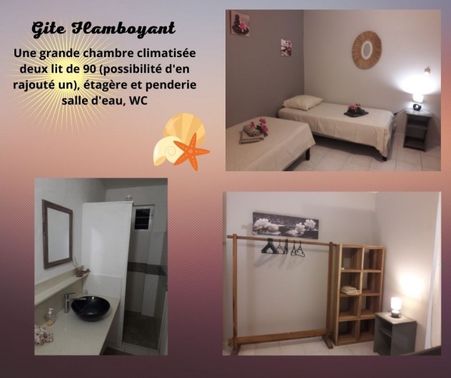 Location de vacances - Gîte à Sainte Rose - FLAMBOYANT Deux lits de 90 possibilité rajout d'un lit de 90