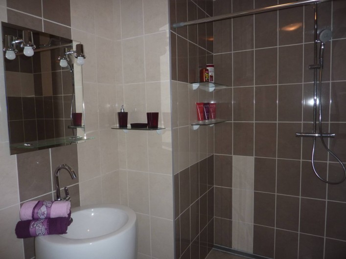 Location de vacances - Villa à Saint-Raphaël - chambre jaune : salle d'eau douche italienne de 160 cm - lavabo totem + WC