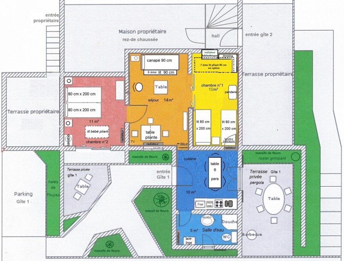 Location de vacances - Gîte à Crécy-la-Chapelle - plan intérieur