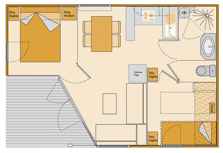 Location de vacances - Chalet à Rieupeyroux - Plan du chalet Rêve