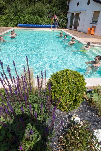 Location de vacances - Chalet à Rieupeyroux - Piscine avec jardinière