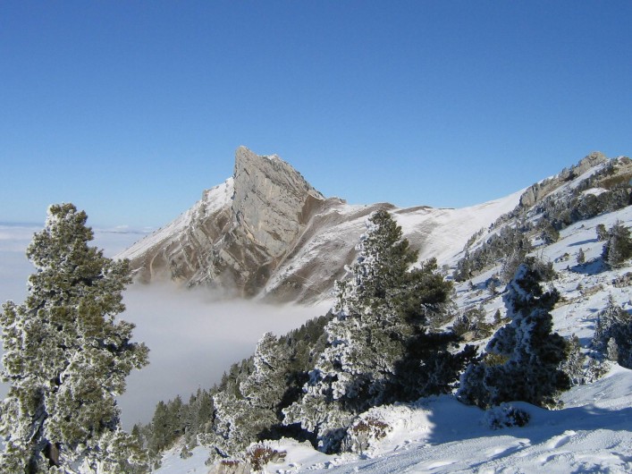 Location de vacances - Chalet à Saint-Hilaire - vue de nos montagne ballade en raquettes