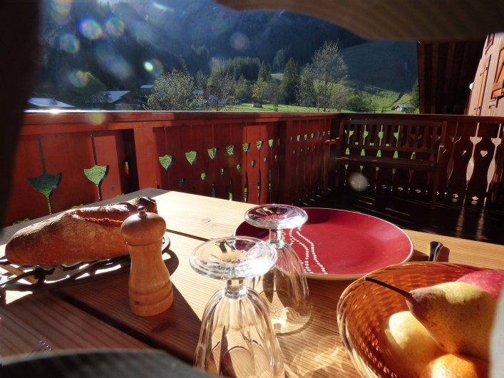 Location de vacances - Appartement à Pralognan-la-Vanoise - Notre terrasse sans vis-à-vis, face à la montagne