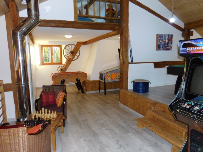 Location de vacances - Gîte à Arrentès-de-Corcieux - Salle de jeux Baby-foot et Flipper