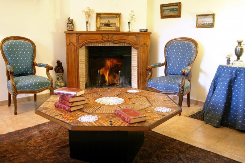 Location de vacances - Chambre d'hôtes à Saint-Martin-le-Vieil - Séjour bibliothèque