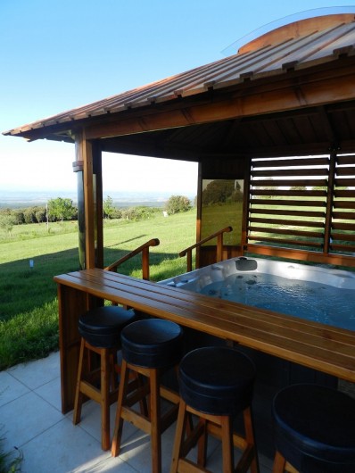 Location de vacances - Appartement à Saissac - Privatisez votre moment de détente face à la vue sur les Pyrénées le jour