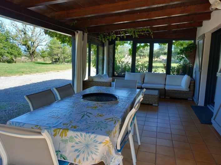 Location de vacances - Villa à Labeaume - terrasse l'orée du bois