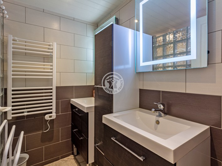 Location de vacances - Gîte à Sainte-Marie de Campan - la salle de bain du bas: deux vasques