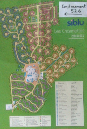 Location de vacances - Camping à La Palmyre - Plan du site. Mobil home à 3 mn à pieds du complexe.