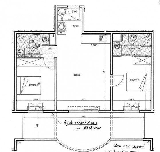 Location de vacances - Appartement à Calvi - Plan appartement