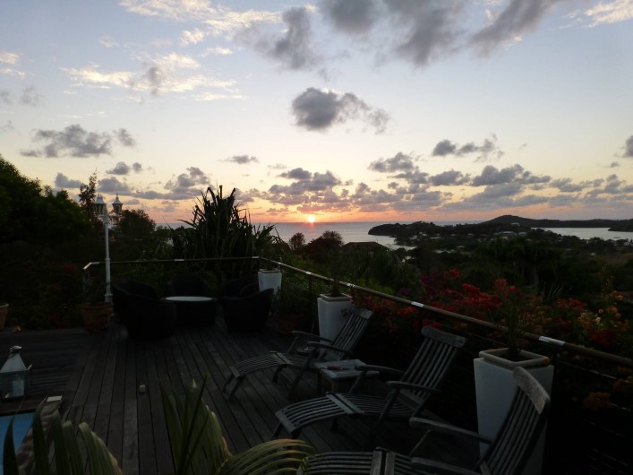 Location de vacances - Gîte à Le François - 6h lever de soleil depuis la terrasse