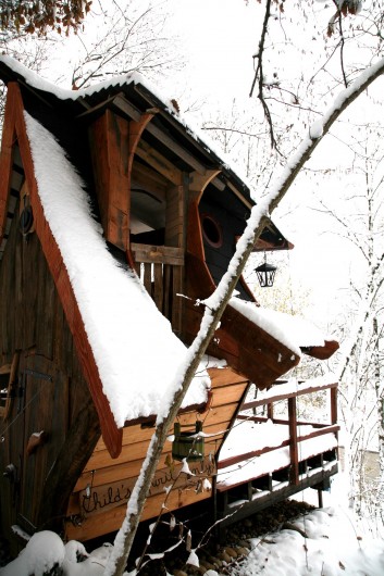 Location de vacances - Villa à Paladru - La petite cabane avec ses réserves de noix pour Tic et Tac.