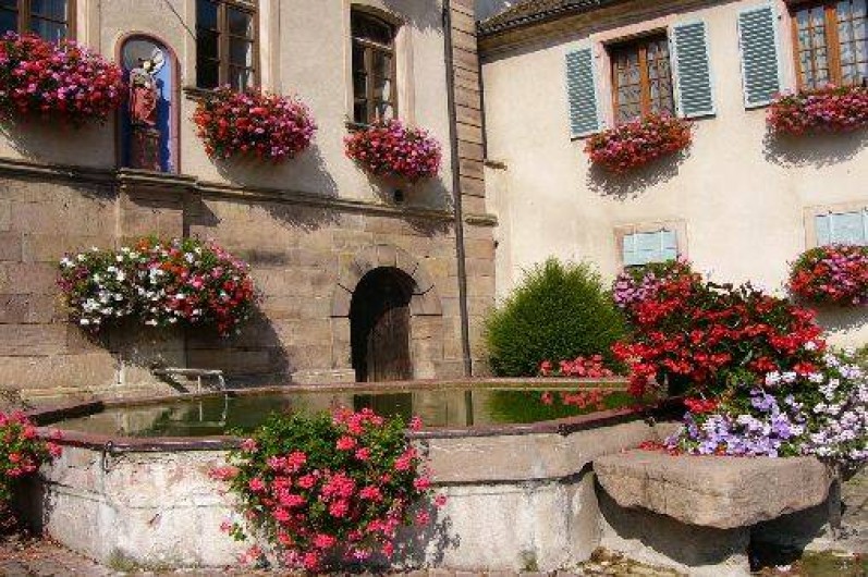 Location de vacances - Gîte à Gueberschwihr - Gueberschwihr, ses ruelles pavées, ses fontaines fleuries