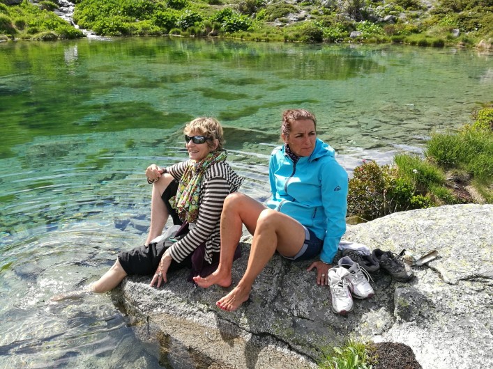 Location de vacances - Chalet à Valmeinier - Le lac vert: après une heure de ballade
